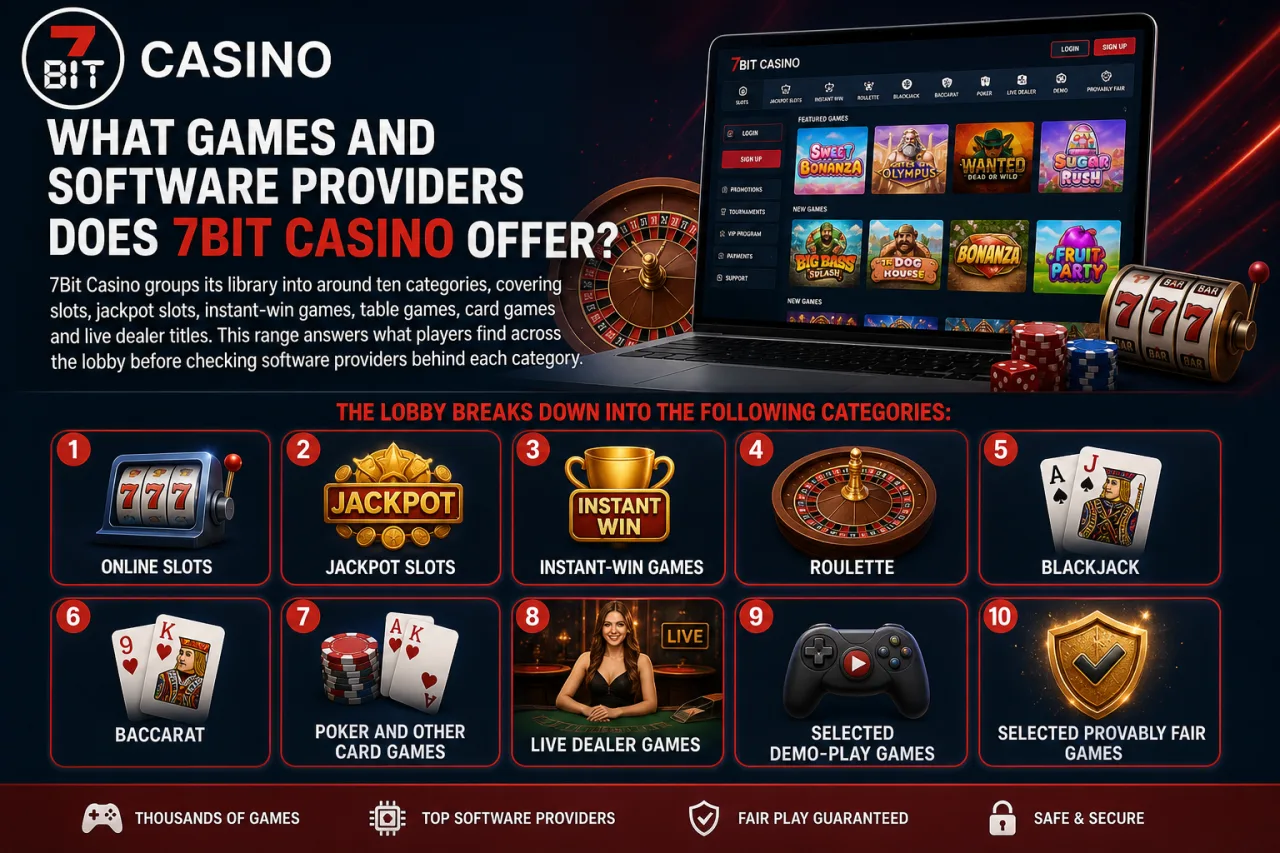 What Games and Software Providers Does 7Bit Casino Offer