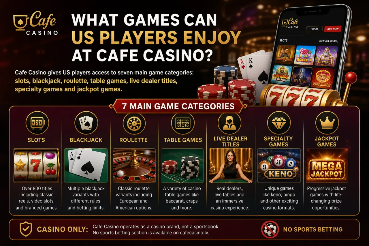 What Games Can US Players Enjoy at Cafe Casino What Games Can US Players Enjoy at Cafe Casino