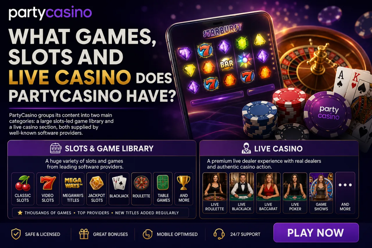 What Games, Slots and Live Casino Does PartyCasino Have