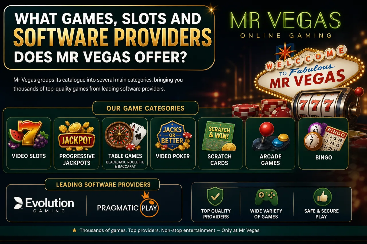What Games, Slots and Software Providers Does Mr Vegas Offer
