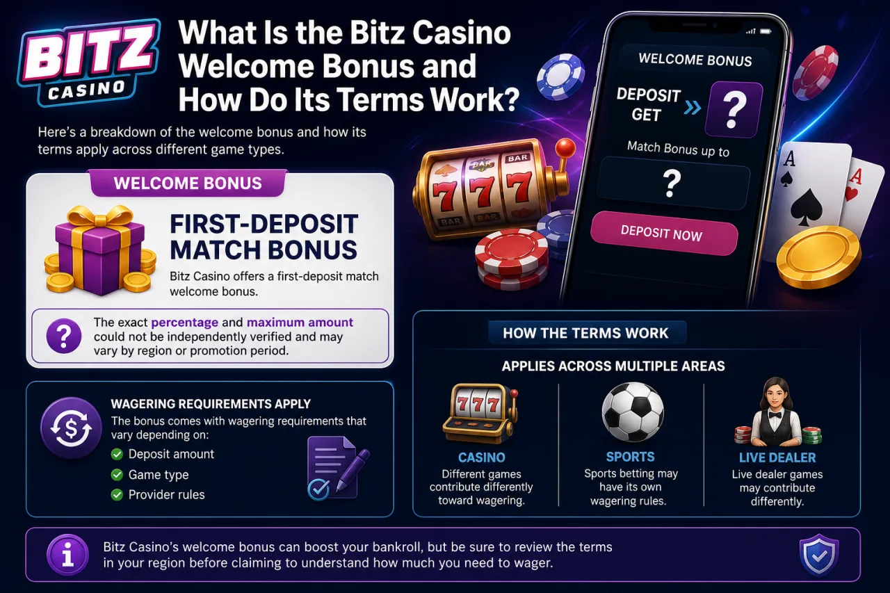 What Is the Bitz Casino Welcome Bonus and How Do Its Terms Work