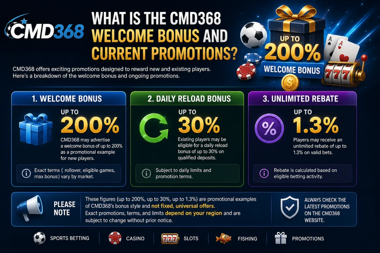 What Is the CMD368 Welcome Bonus and Current Promotions