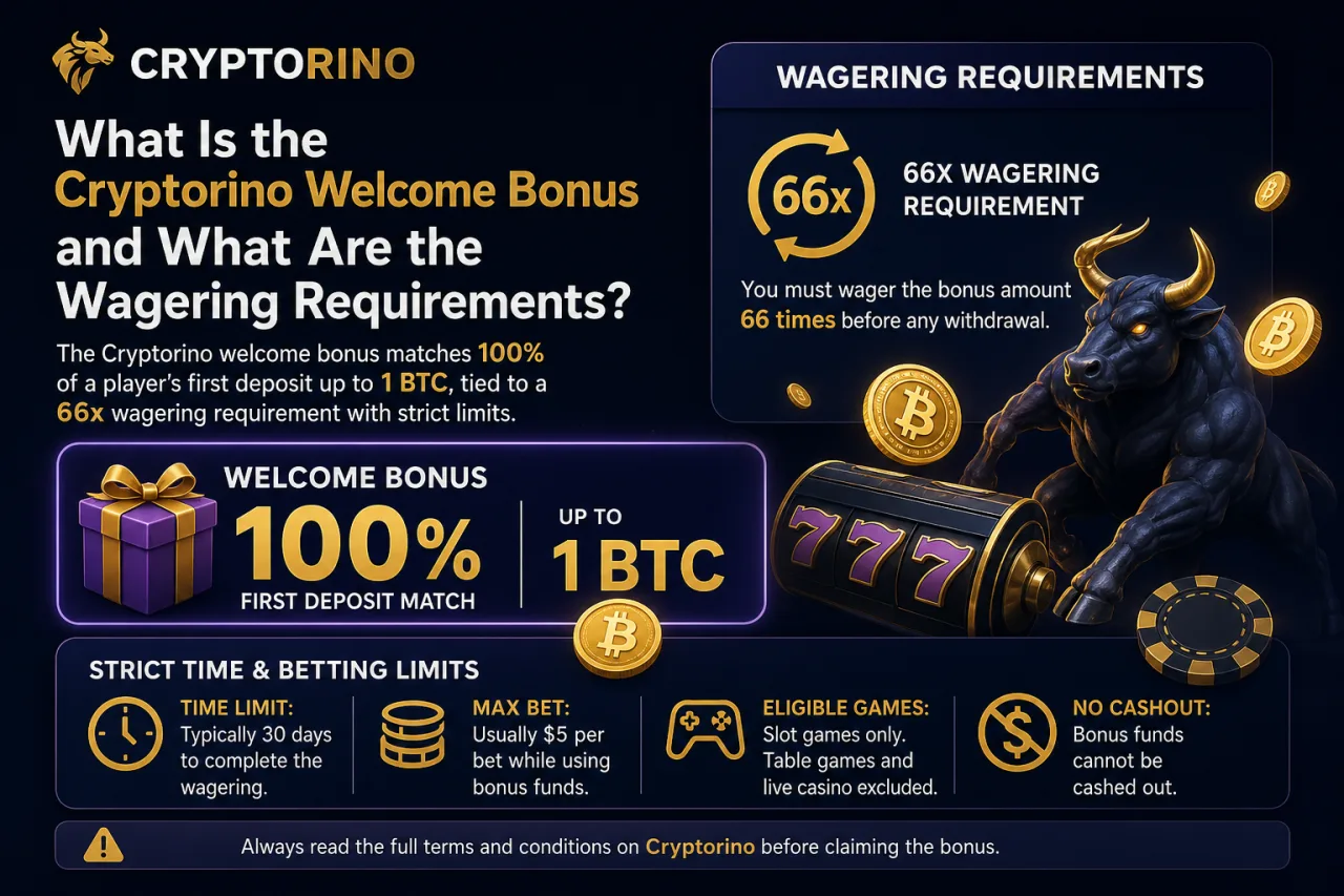 What Is the Cryptorino Welcome Bonus and What Are the Wagering Requirements