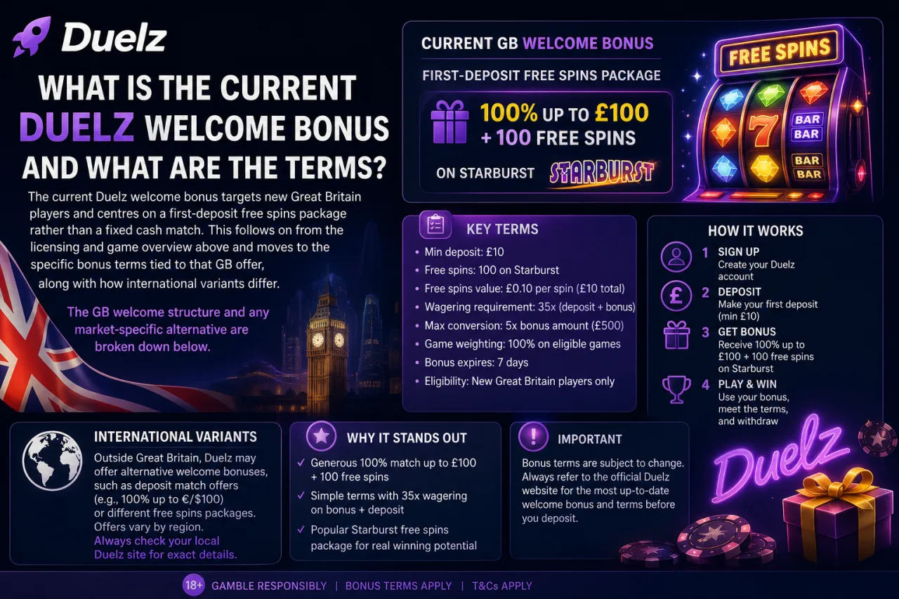 What Is the Current Duelz Welcome Bonus and What Are the Terms