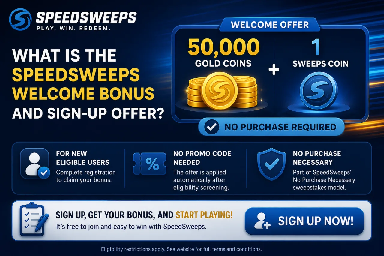 What Is the SpeedSweeps Welcome Bonus and Sign-Up Offer