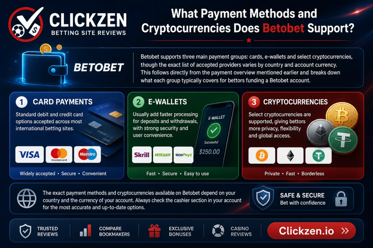 What Payment Methods and Cryptocurrencies Does Betobet Support