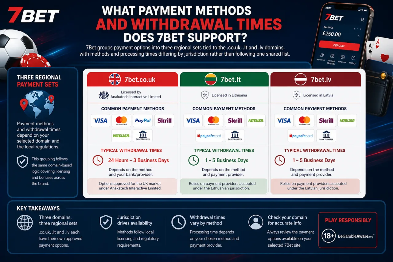 What Payment Methods and Withdrawal Times Does 7Bet Support