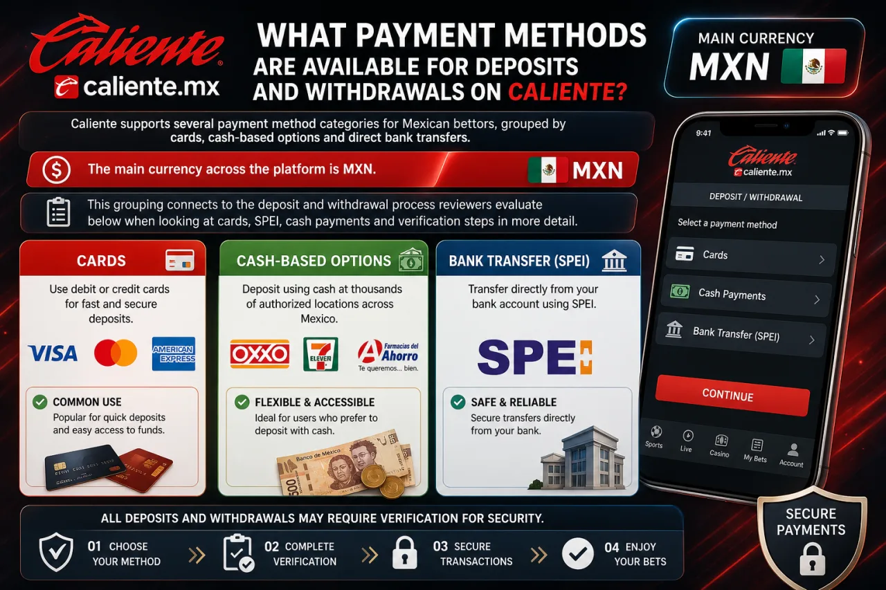 What Payment Methods Are Available for Deposits and Withdrawals on Caliente