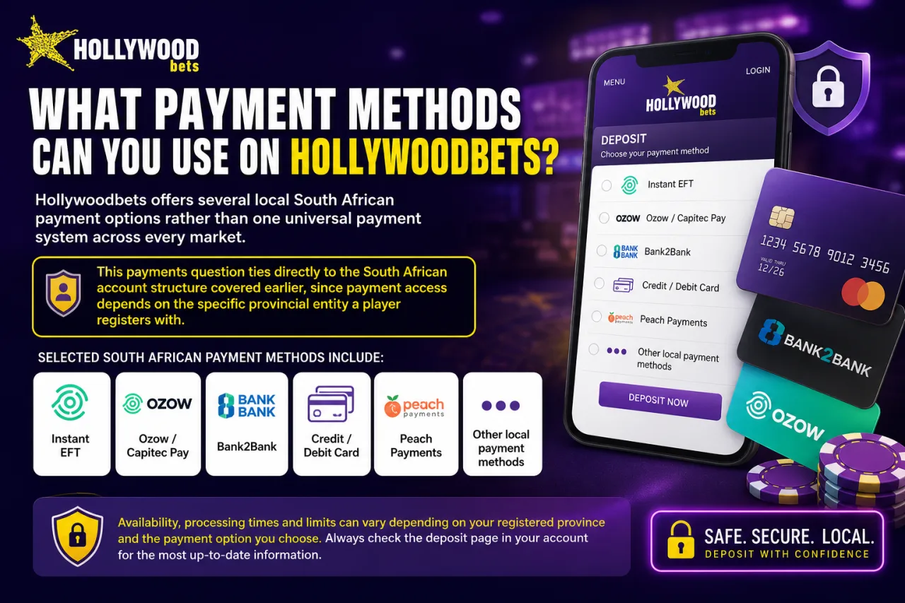What Payment Methods Can You Use on Hollywoodbets