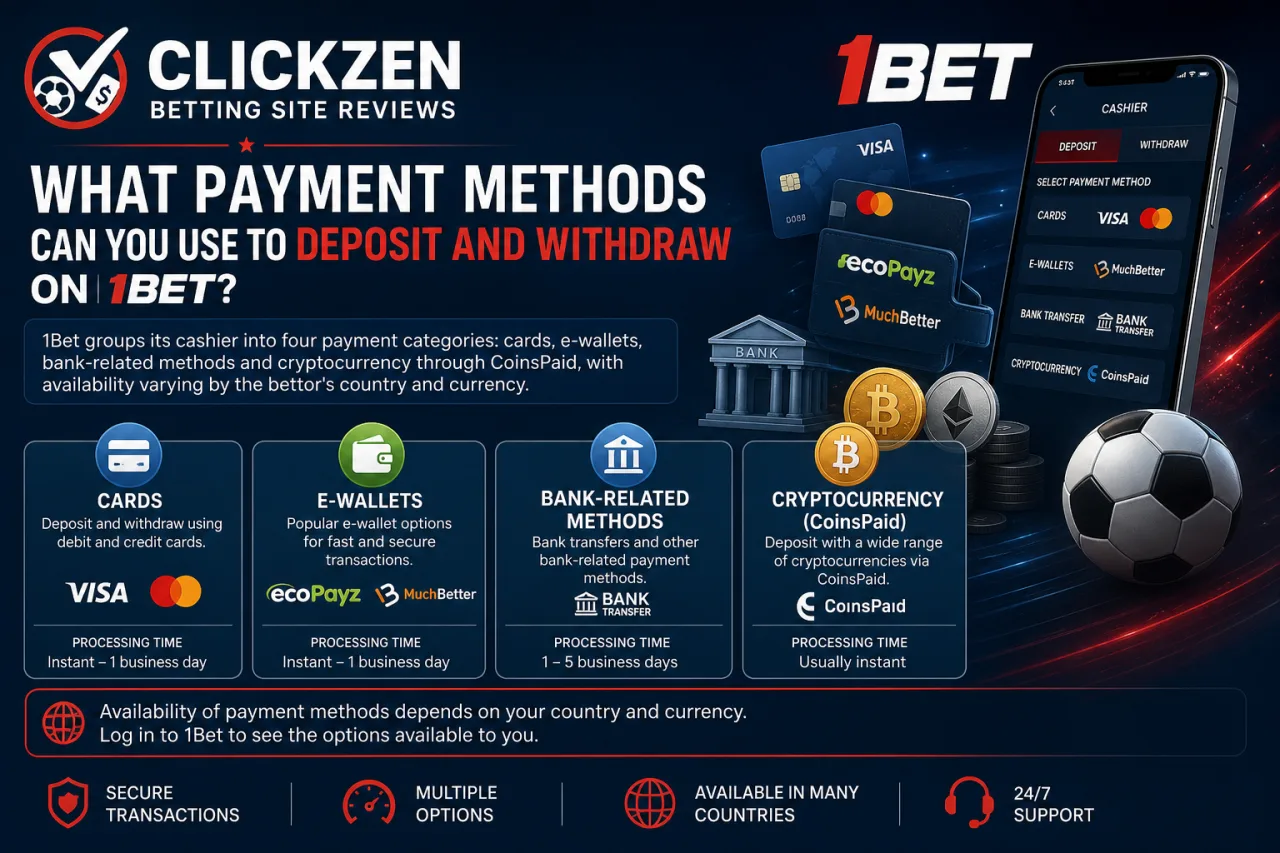 What Payment Methods Can You Use to Deposit and Withdraw on 1Bet