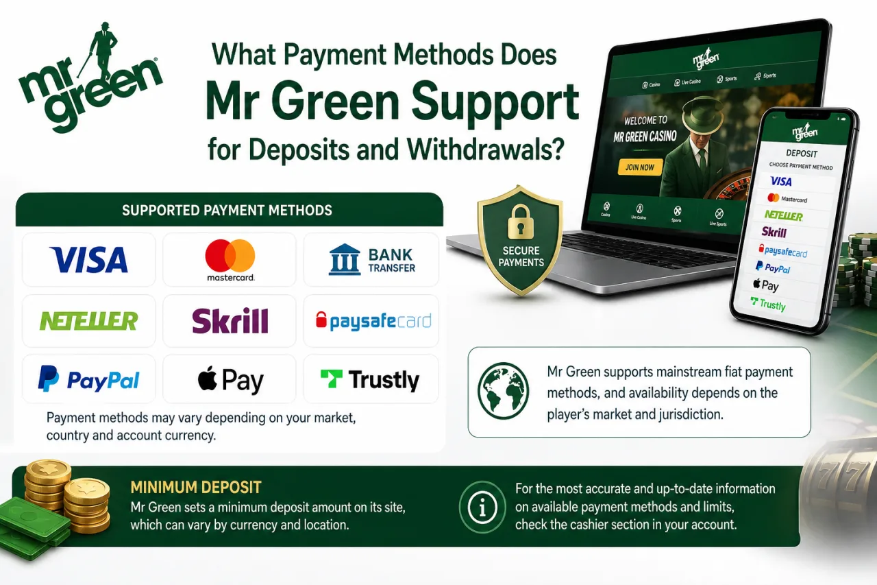 What Payment Methods Does Mr Green Support for Deposits and Withdrawals
