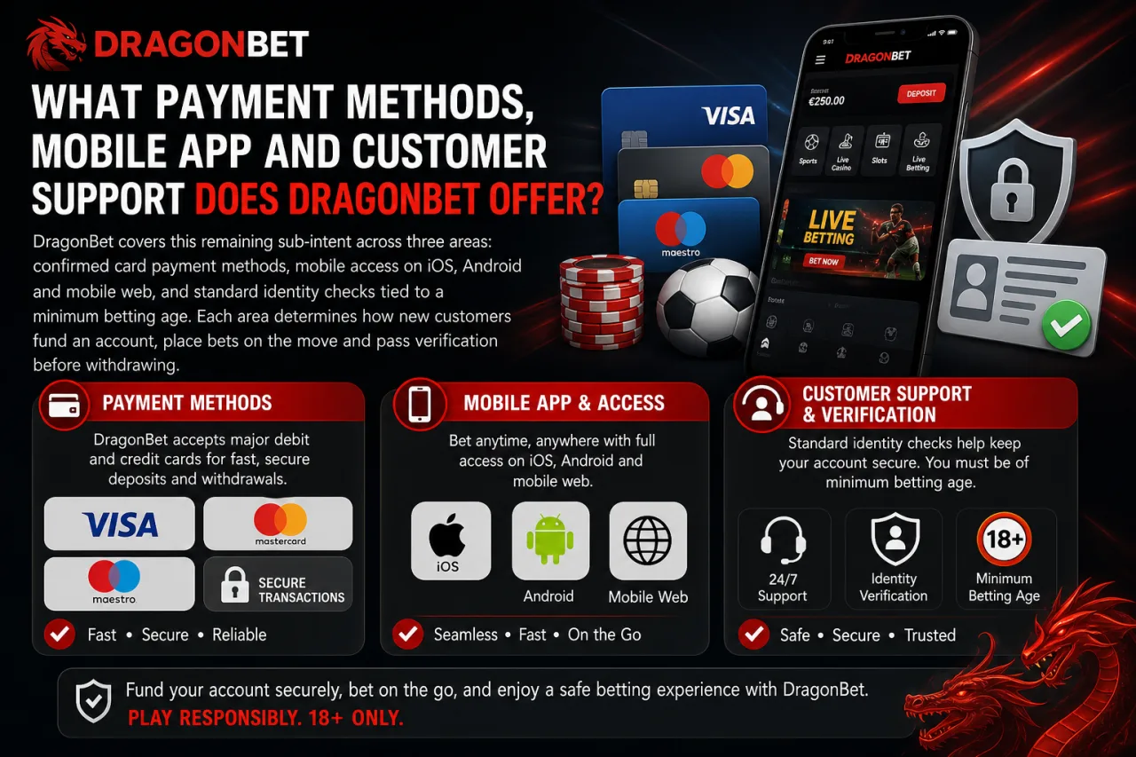 What Payment Methods, Mobile App and Customer Support Does DragonBet Offer