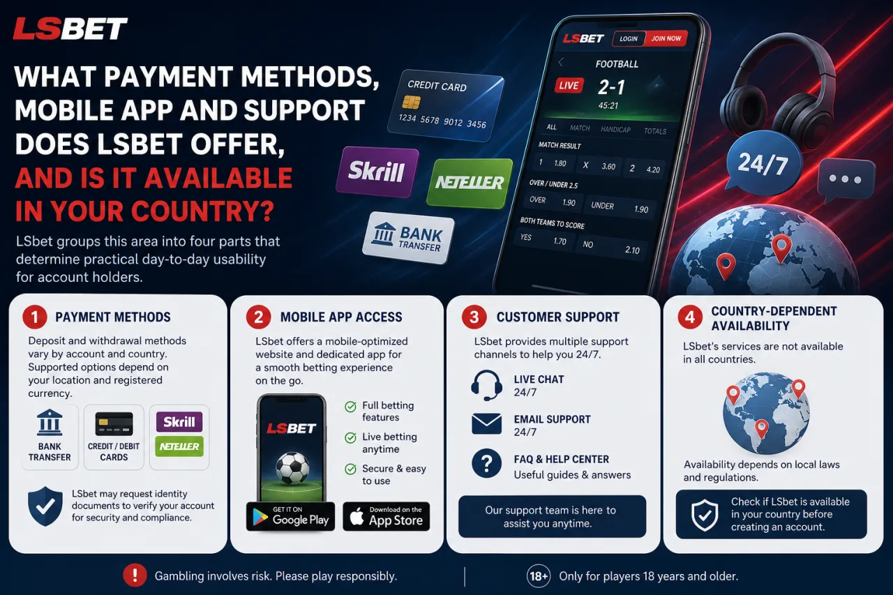 What Payment Methods, Mobile App and Support Does LSbet Offer, and Is It Available in Your Country