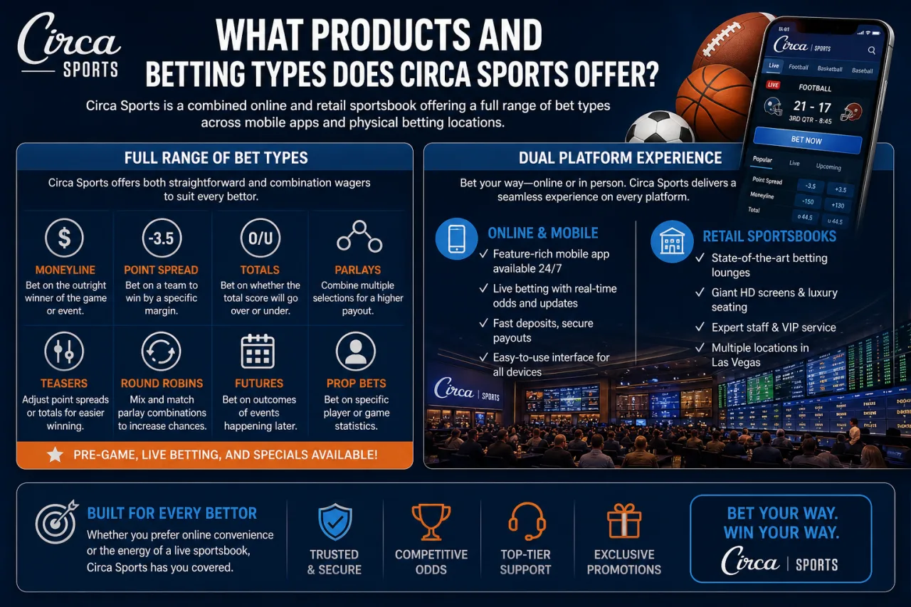 What Products and Betting Types Does Circa Sports Offer