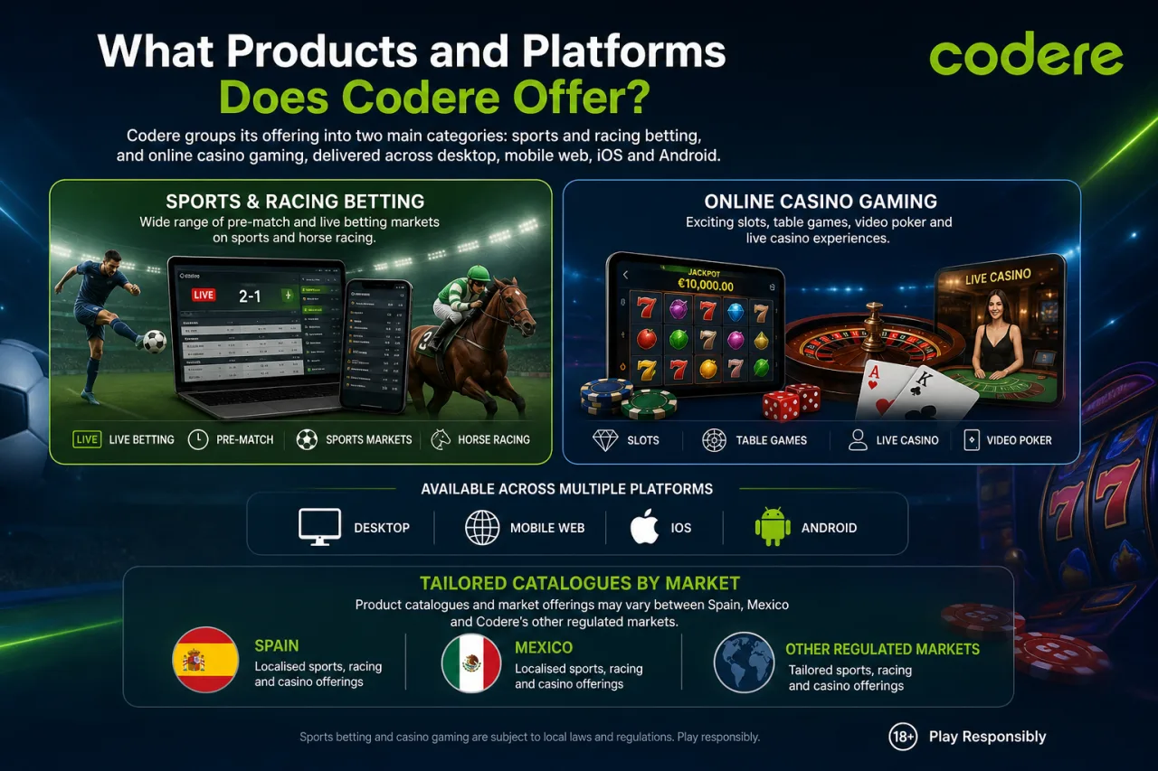 What Products and Platforms Does Codere Offer What Products and Platforms Does Codere Offer