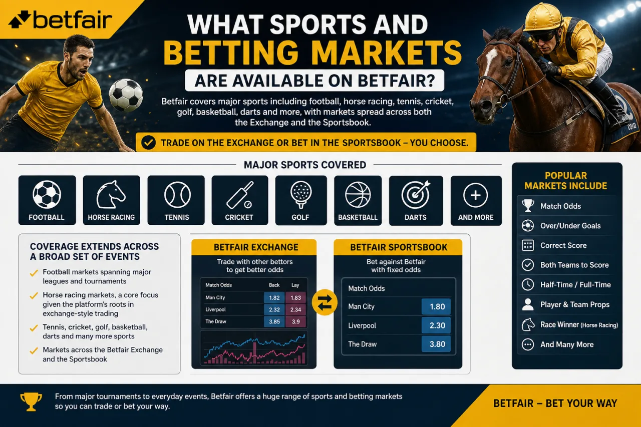 What Sports and Betting Markets Are Available on Betfair