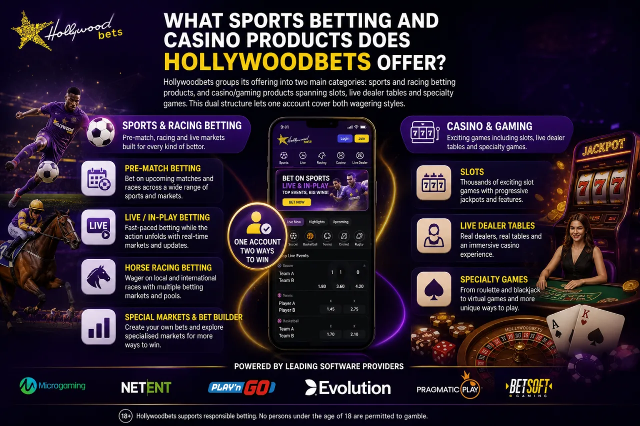 What Sports Betting and Casino Products Does Hollywoodbets Offer