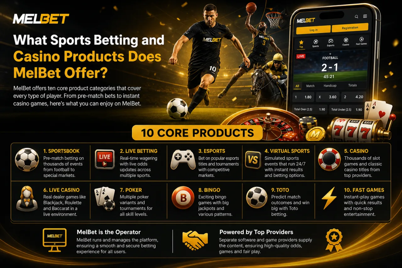 What Sports Betting and Casino Products Does MelBet Offer