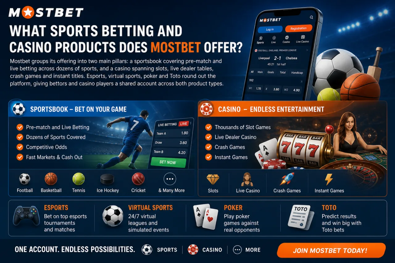 What Sports Betting and Casino Products Does Mostbet Offer