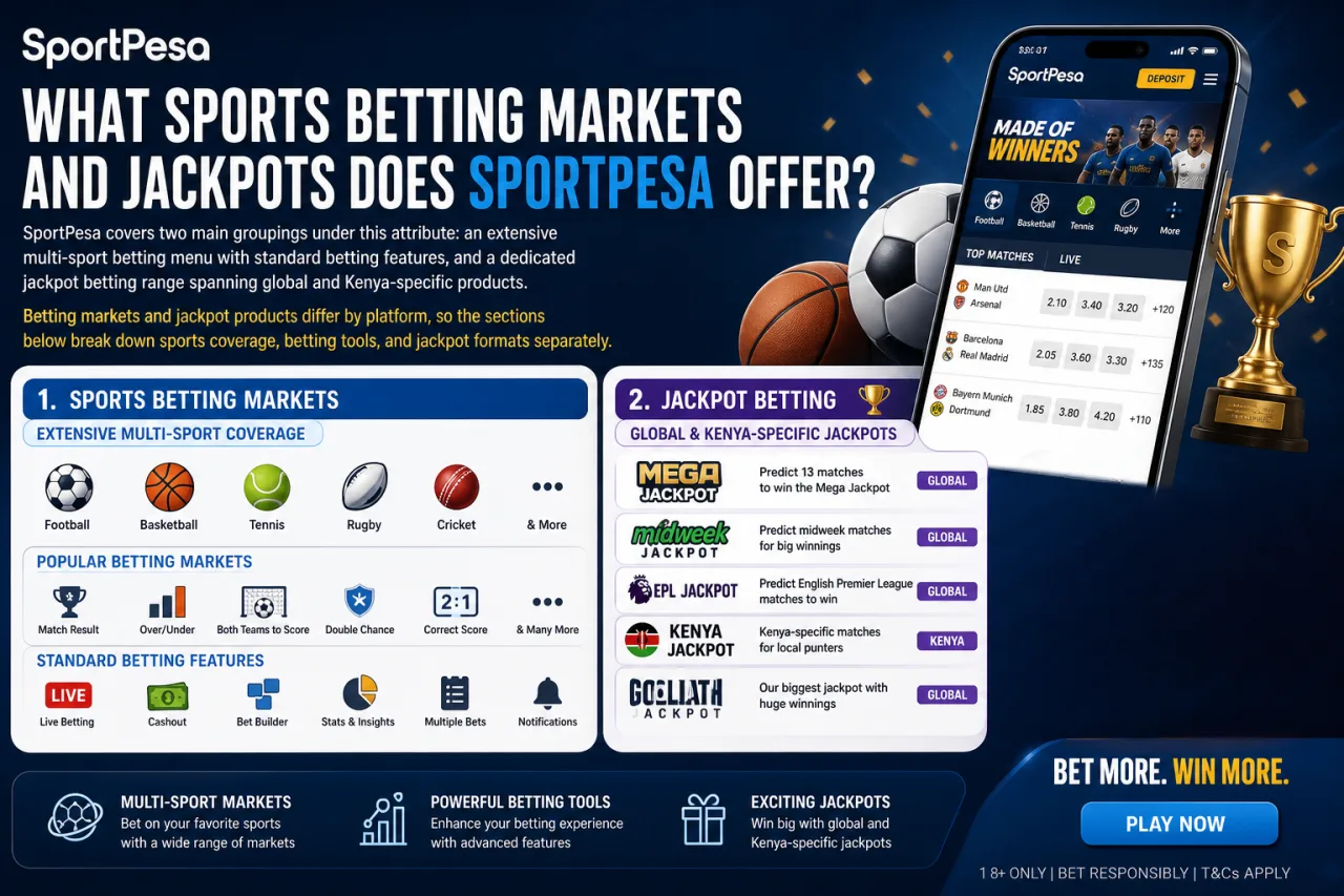 What Sports Betting Markets and Jackpots Does SportPesa Offer