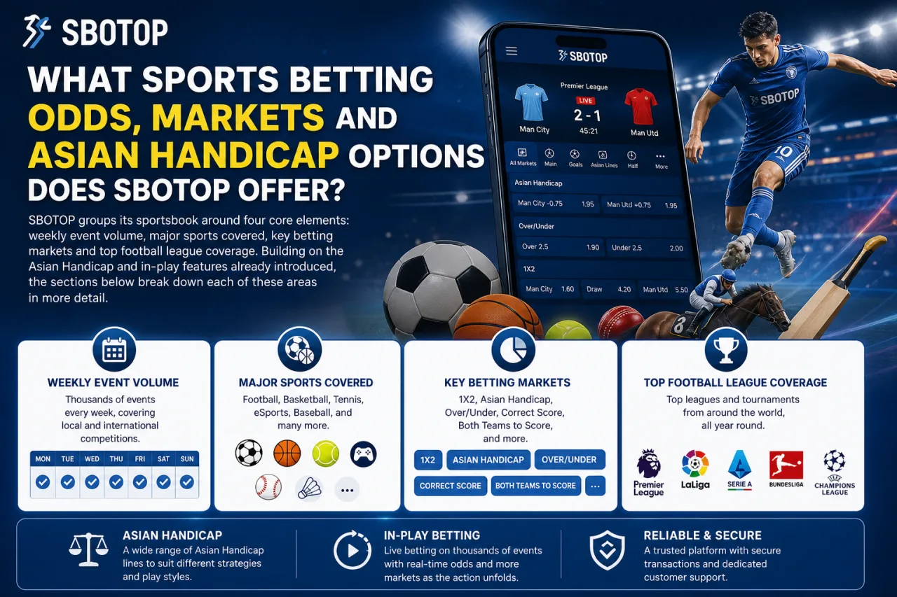What Sports Betting Odds, Markets and Asian Handicap Options Does SBOTOP Offer What Sports Betting Odds, Markets and Asian Handicap Options Does SBOTOP Offer
