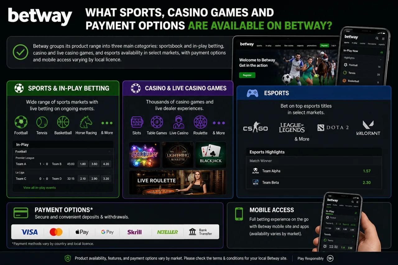 What Sports and Casino Games Are Available on Betway