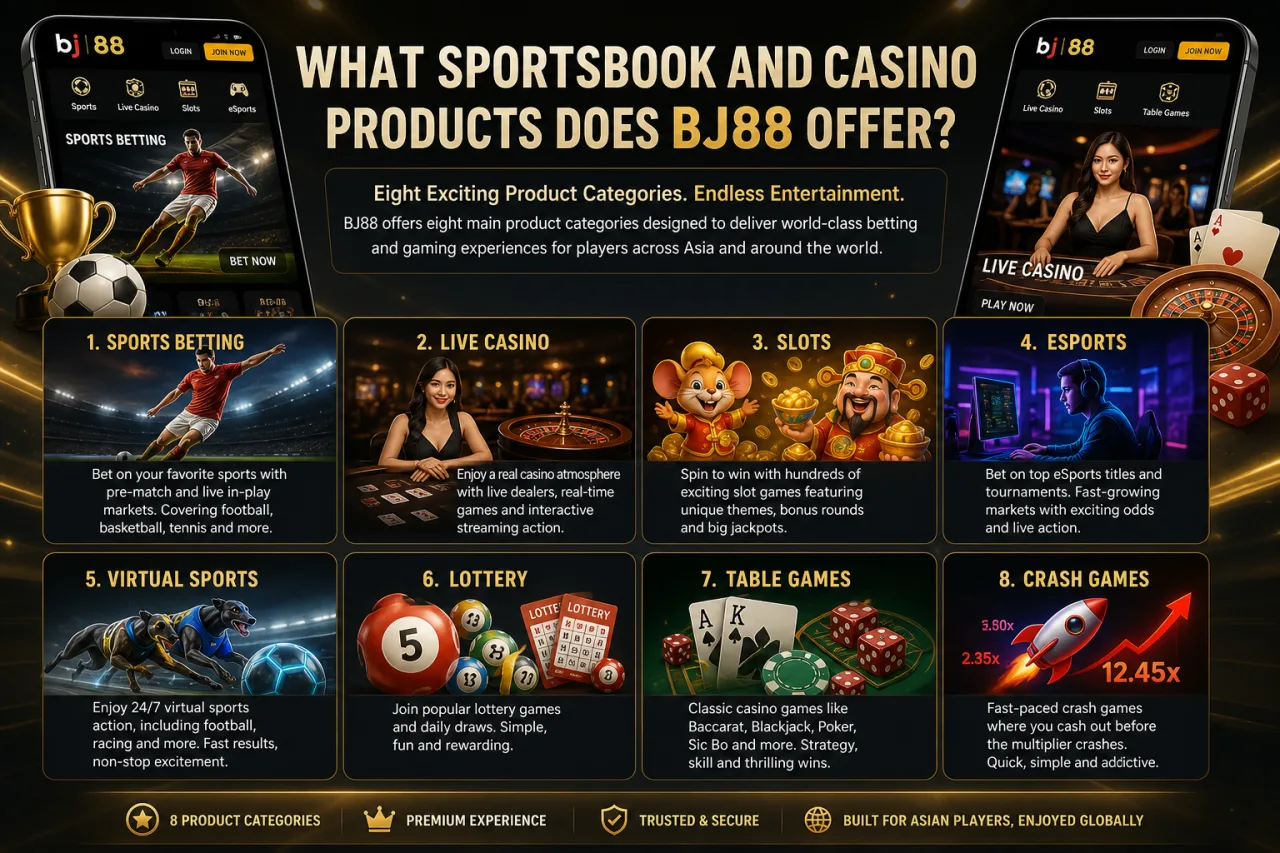 What Sportsbook and Casino Products Does BJ88 Offer