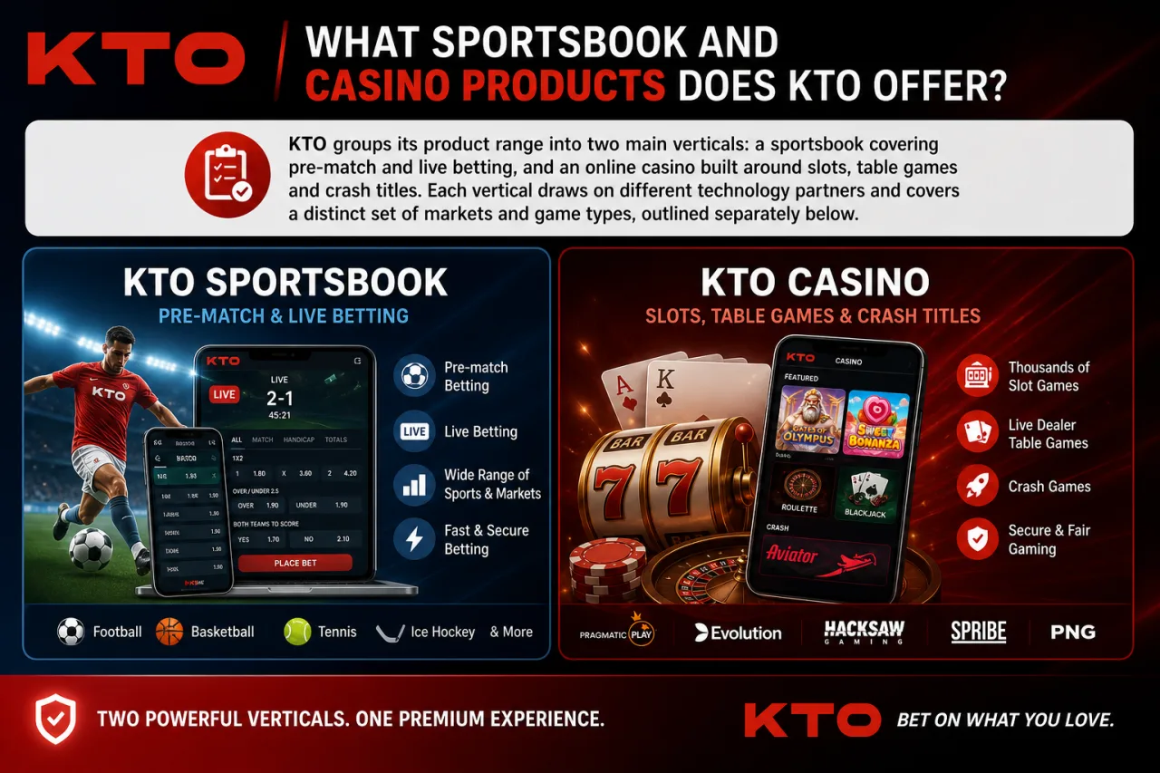 What Sportsbook and Casino Products Does KTO Offer