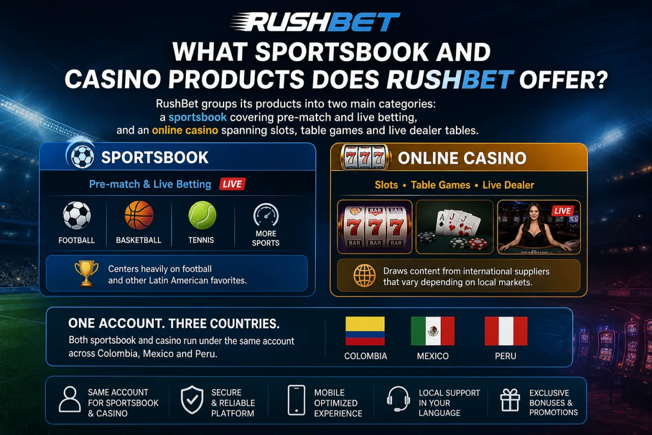 What Sportsbook and Casino Products Does RushBet Offer