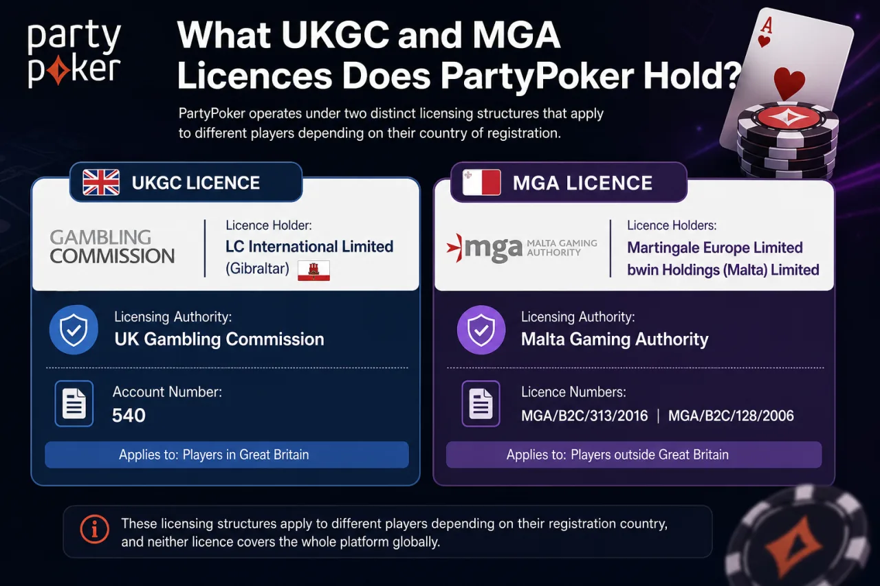 What UKGC and MGA Licences Does PartyPoker Hold