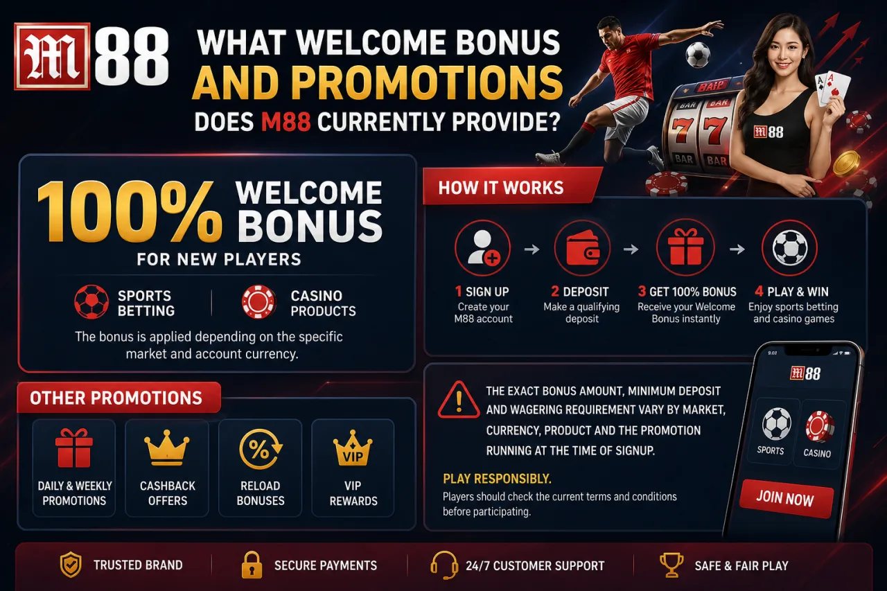 What Welcome Bonus and Promotions Does M88 Currently Provide