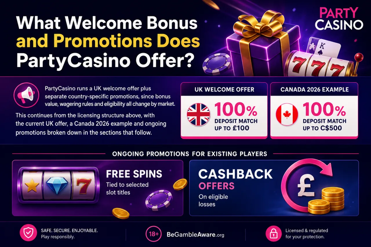 What Welcome Bonus and Promotions Does PartyCasino Offer