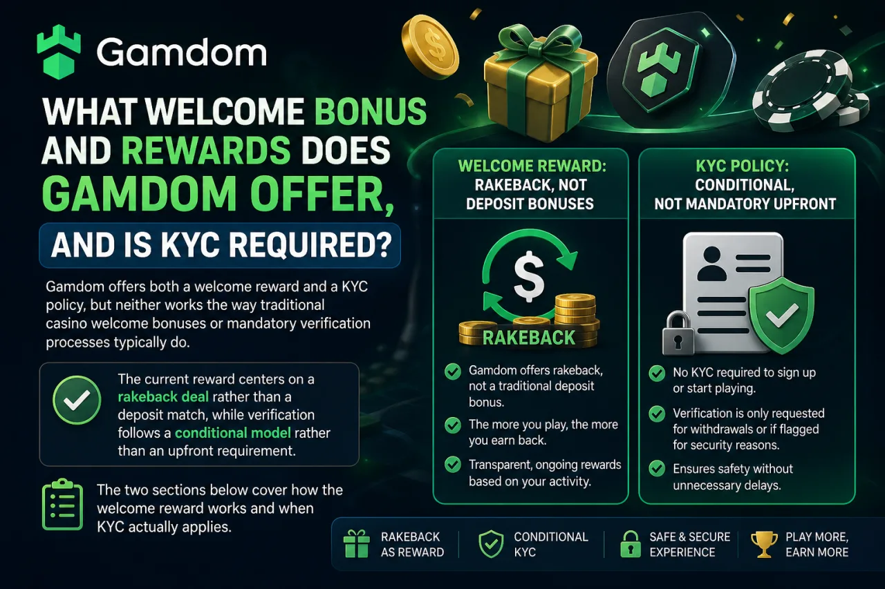 What Welcome Bonus and Rewards Does Gamdom Offer, and Is KYC Required