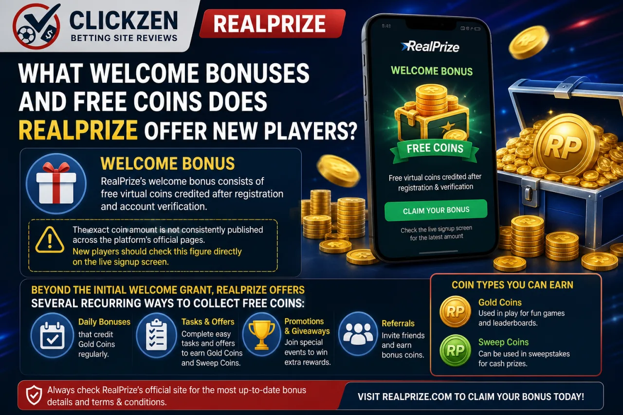 What Welcome Bonuses and Free Coins Does RealPrize Offer New Players