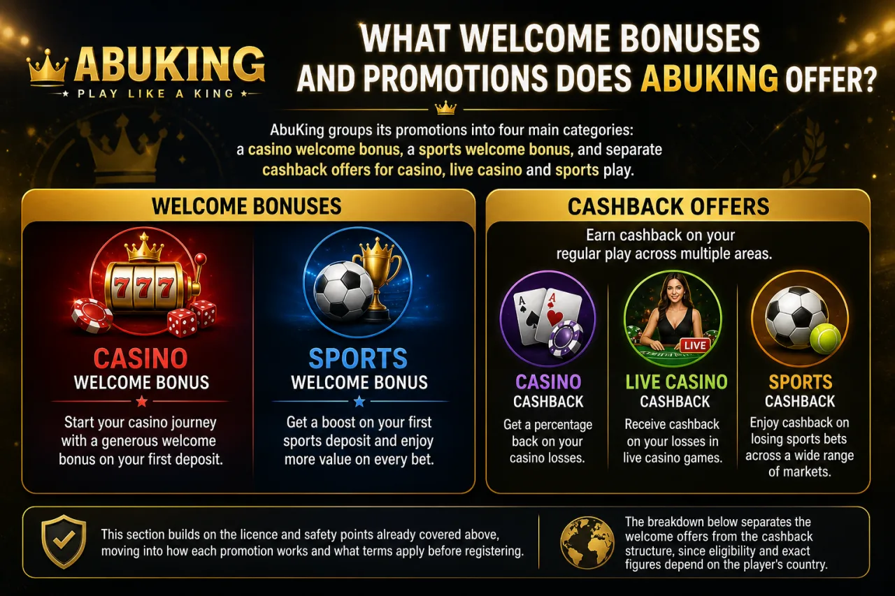 What Welcome Bonuses and Promotions Does AbuKing Offer