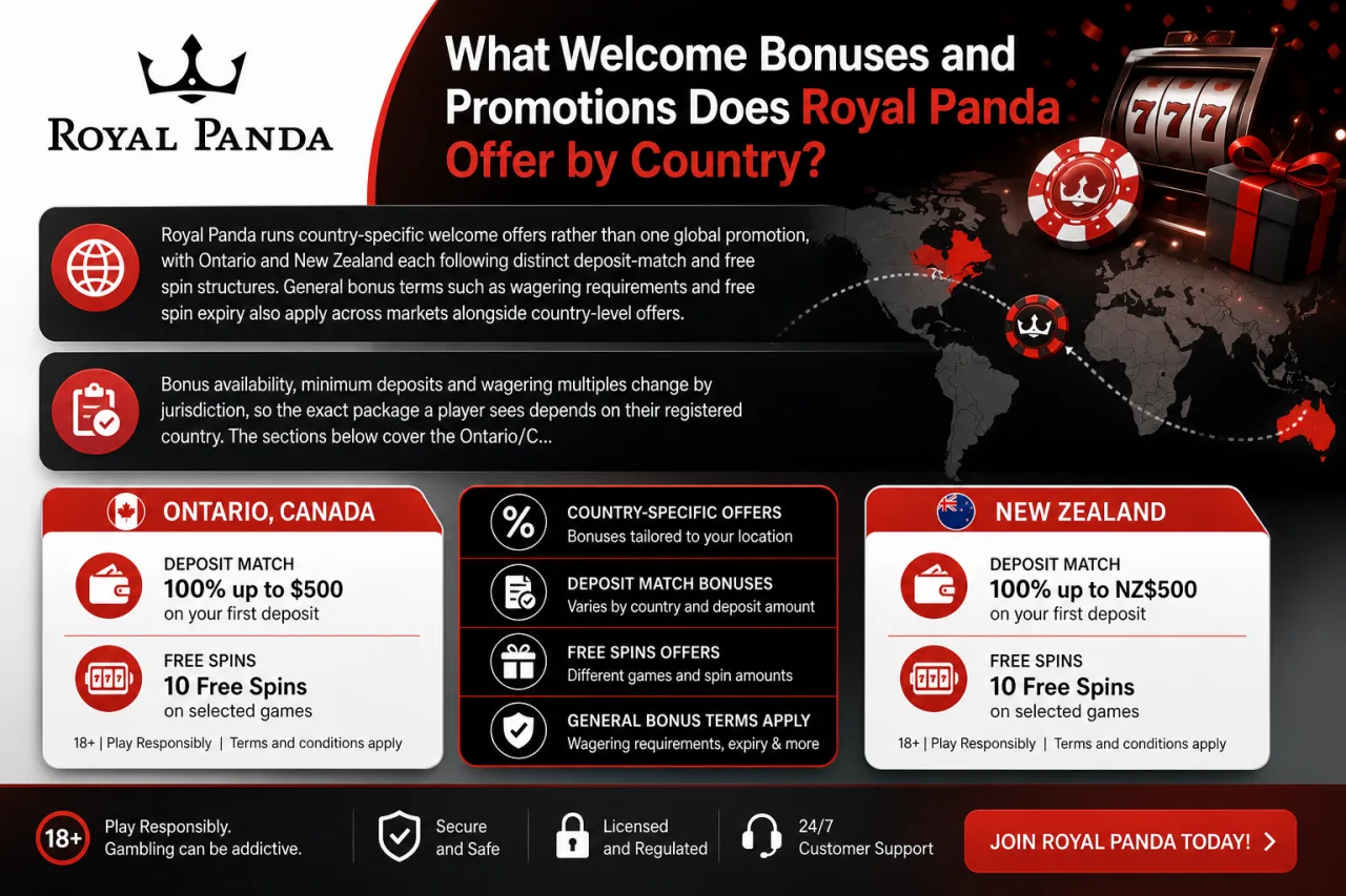 What Welcome Bonuses and Promotions Does Royal Panda Offer by Country
