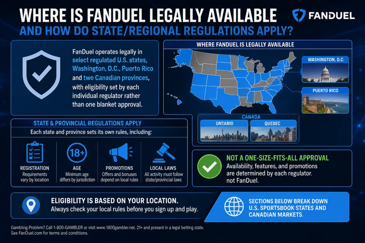 Where Is FanDuel Legally Available and How Do State/Regional Regulations Apply Where Is FanDuel Legally Available and How Do State/Regional Regulations Apply
