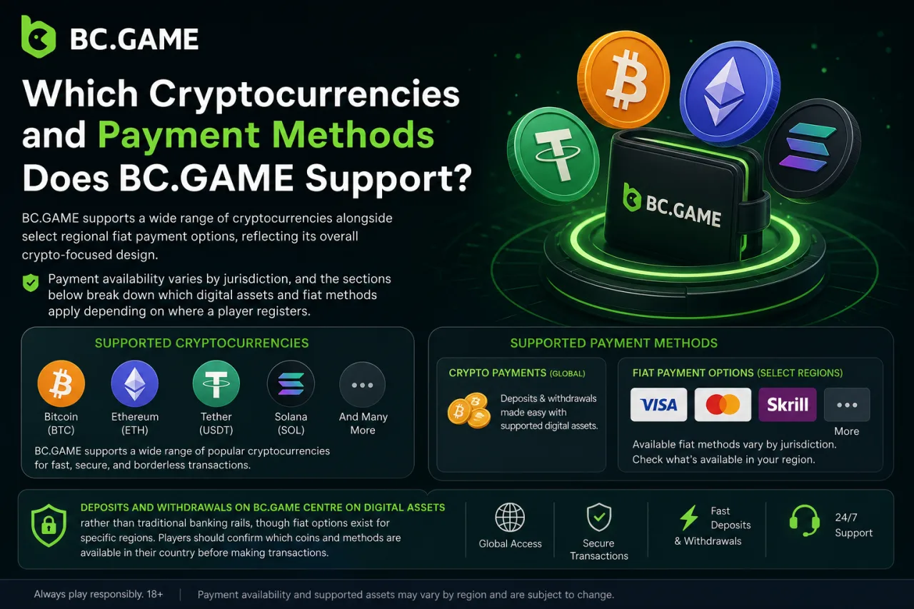 Which Cryptocurrencies and Payment Methods Does BC.GAME Support