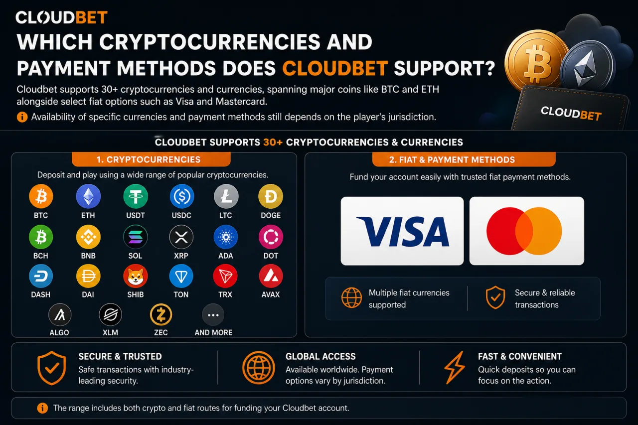 Which Cryptocurrencies and Payment Methods Does Cloudbet Support