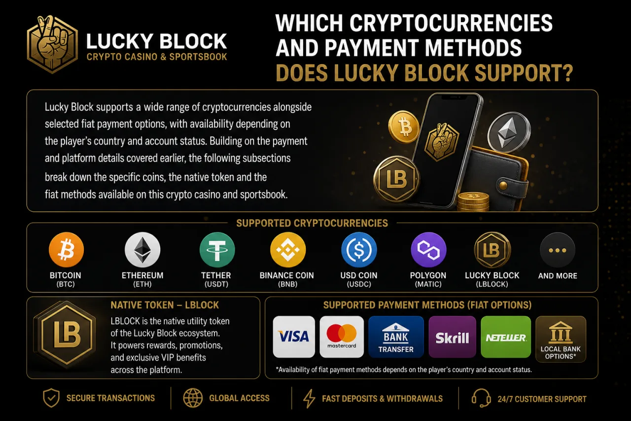 Which Cryptocurrencies and Payment Methods Does Lucky Block Support