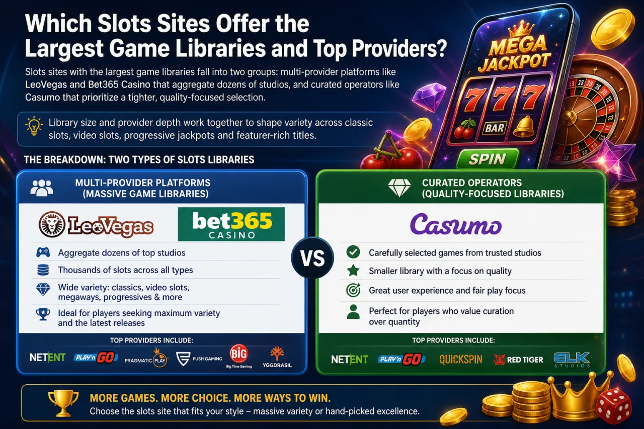 Which Slots Sites Offer the Largest Game Libraries and Top Providers