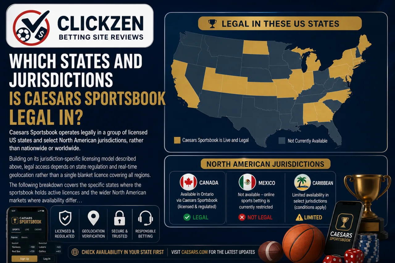 Which States and Jurisdictions Is Caesars Sportsbook Legal In