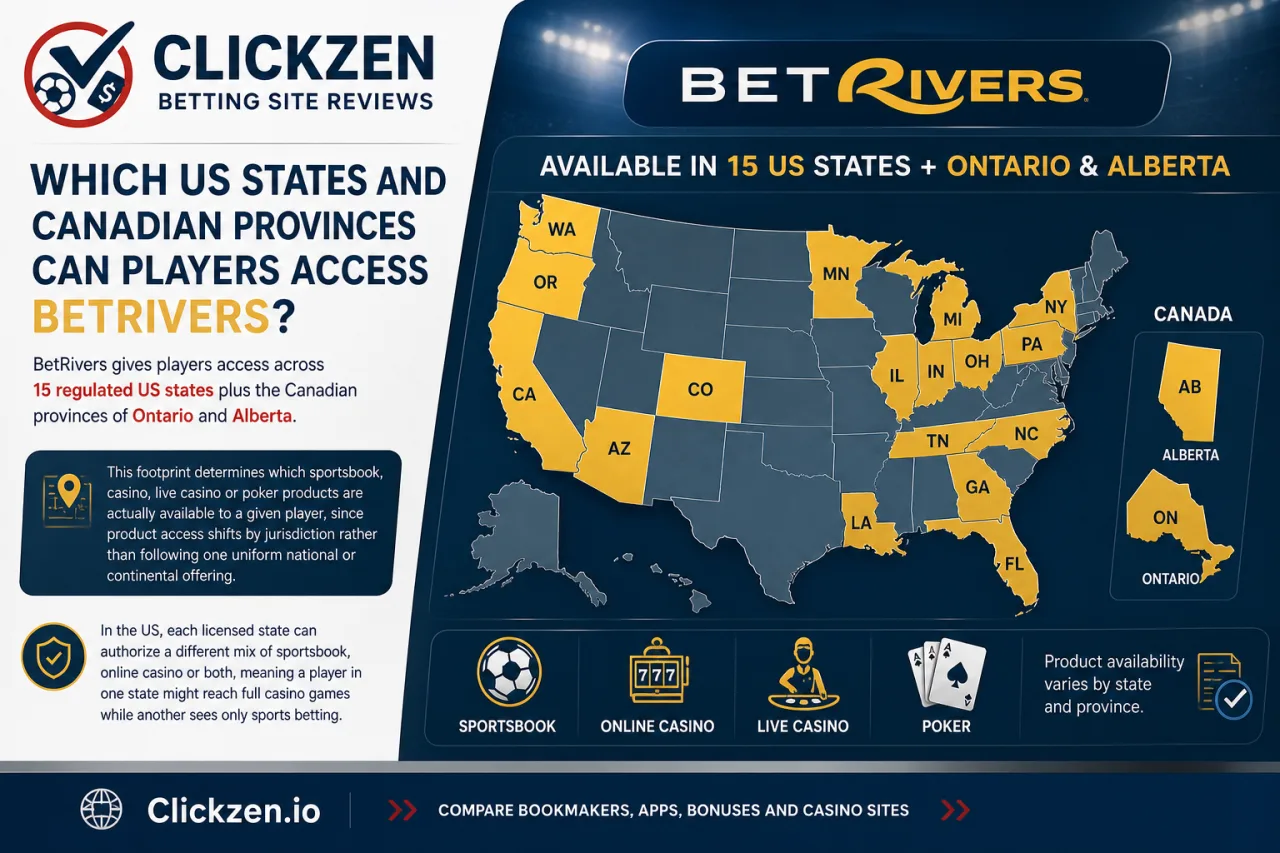 Which US States and Canadian Provinces Can Players Access BetRivers