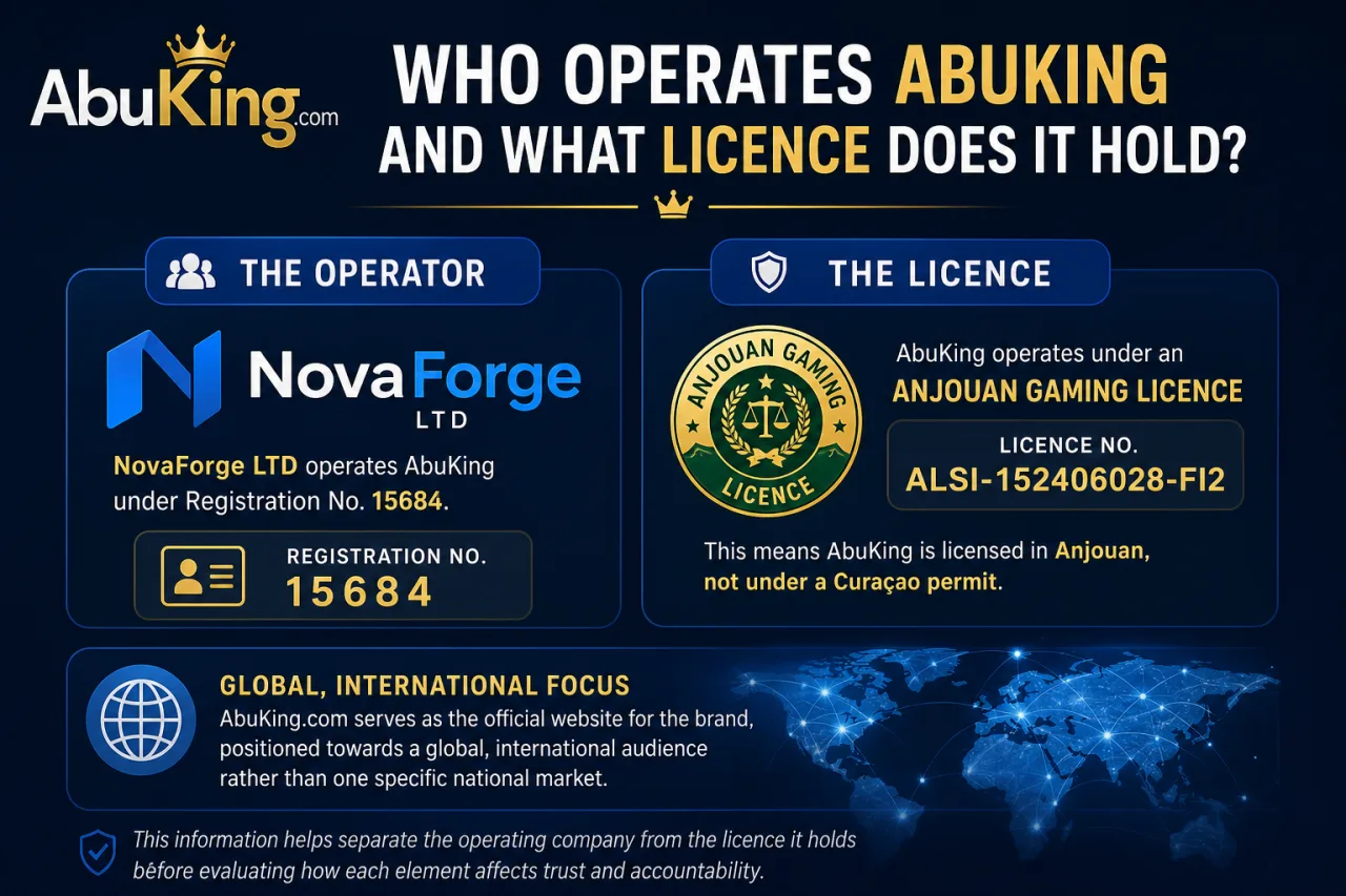 Who Operates AbuKing and What Licence Does It Hold