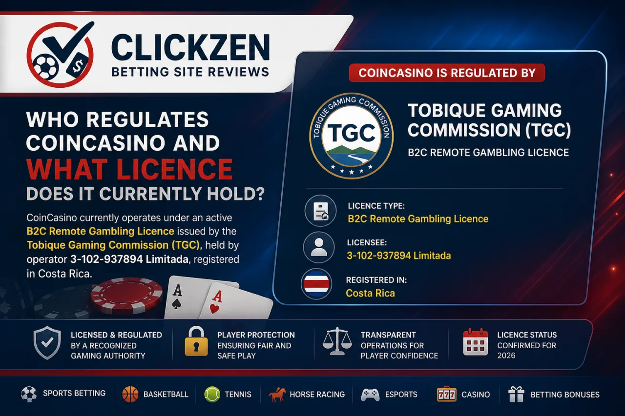 CoinCasino regulator and current gambling licence